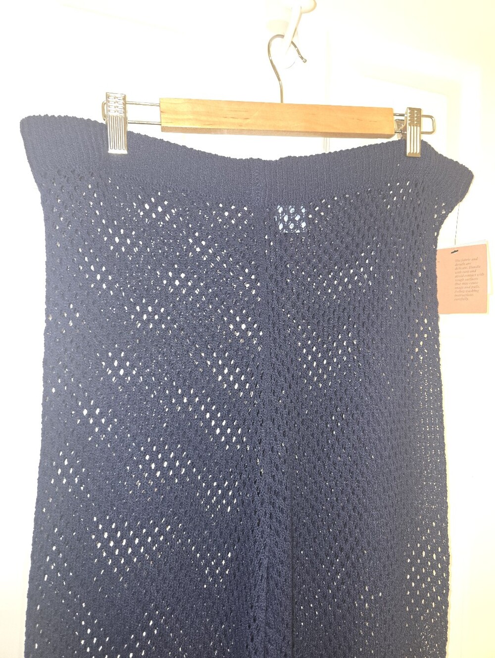 NWT Shade And Shore Navy Open-Knit Wide-Leg Pants